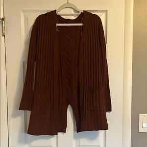 Rustic Red Cardigan with Back Details